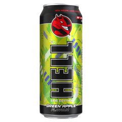 Hell zöldalmaízű, koffeintartalmú, szénsavas, alkoholmentes ital hozzáadott vitaminokkal 500 ml